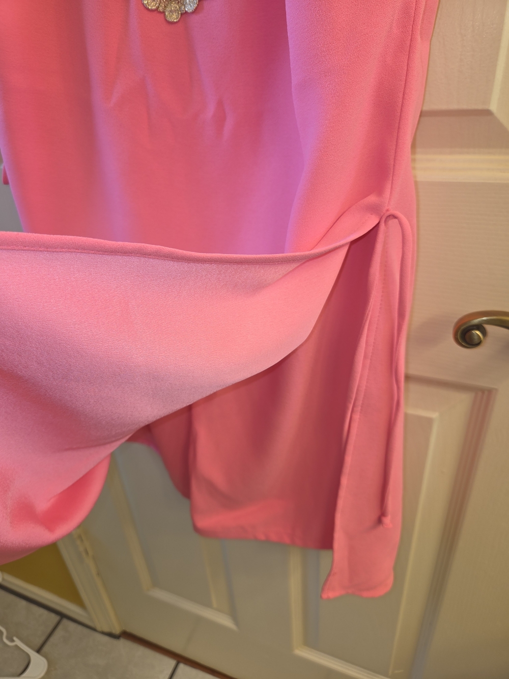 Lilly Pulitzer Pink Embellished Crochet Halter Romper/dress - Picture 4 of 4